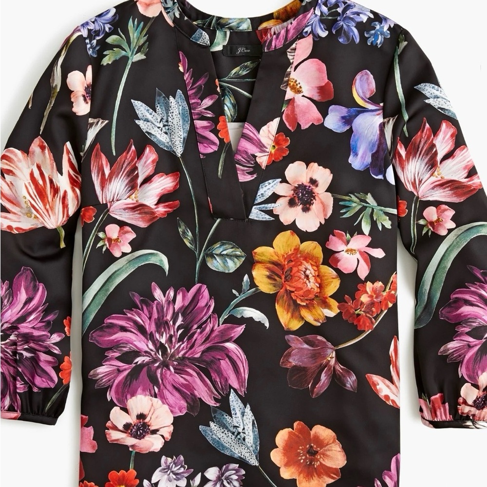 J. Crew Multicolor Floral Blouse